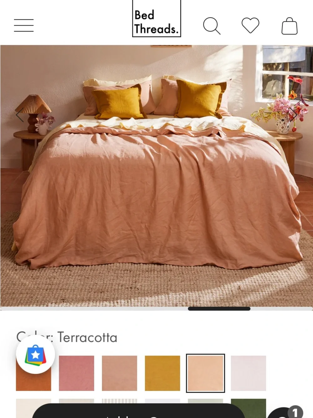 Bed Threads - Queen Linen Duvet Cover w Standard Pillow Cases (never been used)